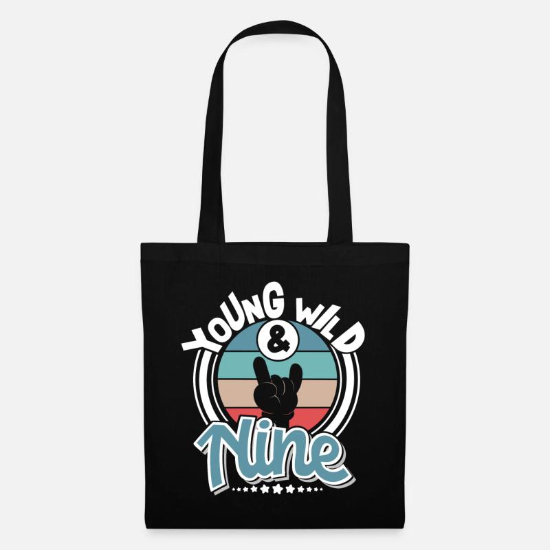 9 Jahre 9. Geburtstag - Stoffbeutel - Schwarz