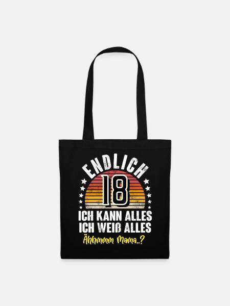 18. Geburtstag 18 Jahre - Stoffbeutel - Schwarz