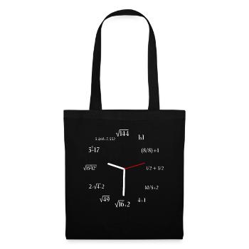 Meme Funny Mathematics Mathematician Math Clock - Tote Bag - black - Front