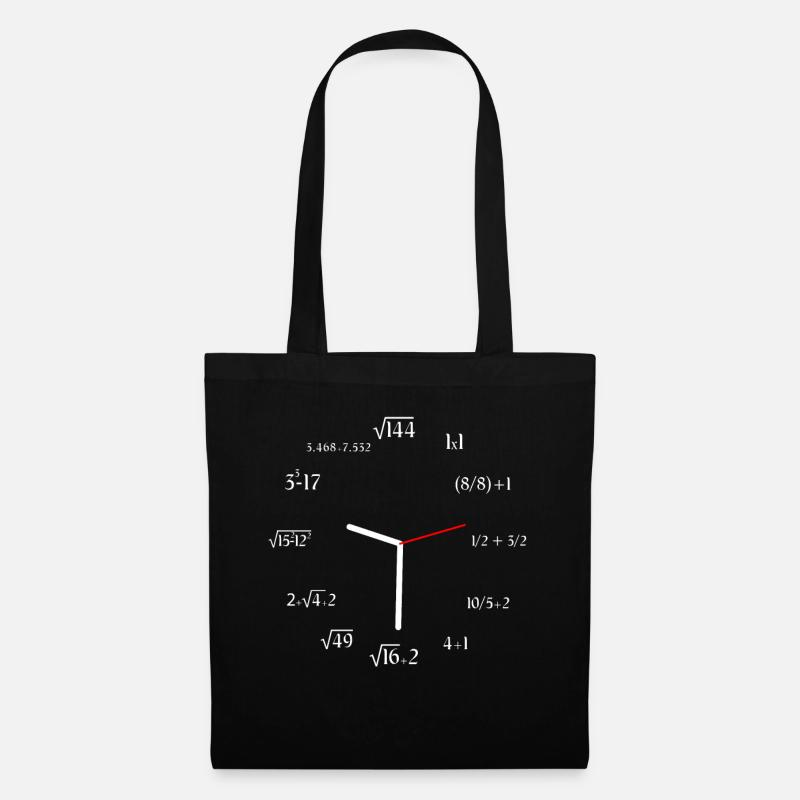 Meme Funny Mathematics Mathematician Math Clock - Stoffbeutel - Schwarz
