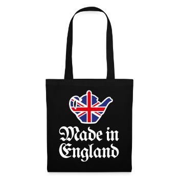 Union Jack Flagge Made in England Britisch UK Teekanne - Stoffbeutel - Schwarz - Vorne