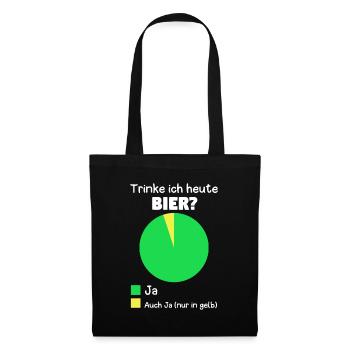 Werde Ich Heute Bier Trinken? Lustige Diagramme - Stoffbeutel - Schwarz - Vorne