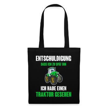 Traktor - Stoffbeutel - Schwarz - Vorne