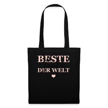 Beste Tante Der Welt - Stoffbeutel - Schwarz - Vorne