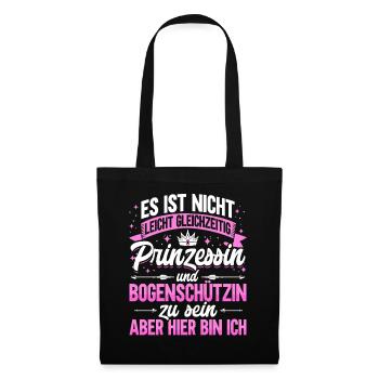Bogenschützin Bogenschießen Geschenk Bogensport - Stoffbeutel - Schwarz - Vorne