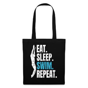 Eat Sleep Swim Repeat - Schwimmen Schwimmer - Stoffbeutel - Schwarz - Vorne