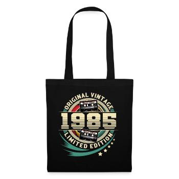 1985 Geburtsjahr Jahrgang Baujahr Geburtstag - Stoffbeutel - Schwarz - Vorne