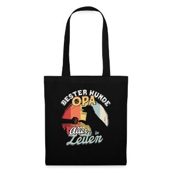 Bester Hunde Opa Aller Zeiten Hundeopa Geschenk - Stoffbeutel - Schwarz - Vorne