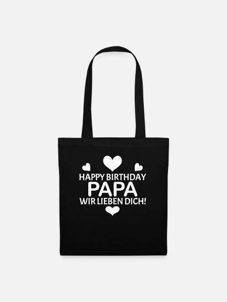 Happy Birthday Papa - Stoffbeutel - Schwarz