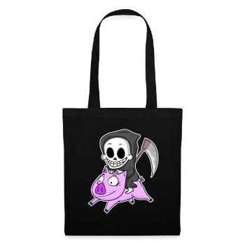 Faucheuse et Cochon - Sac en tissu - noir - Devant
