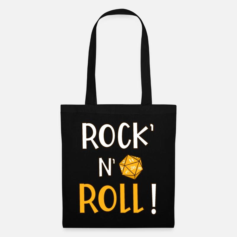 Rock'n'Roll! Humor Rollenspiel Musik d20 - Stoffbeutel - Schwarz