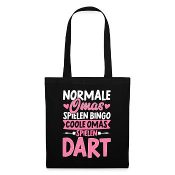 Coole Omas Spielen Dart Geschenk Darts Dartscheibe - Stoffbeutel - Schwarz - Vorne