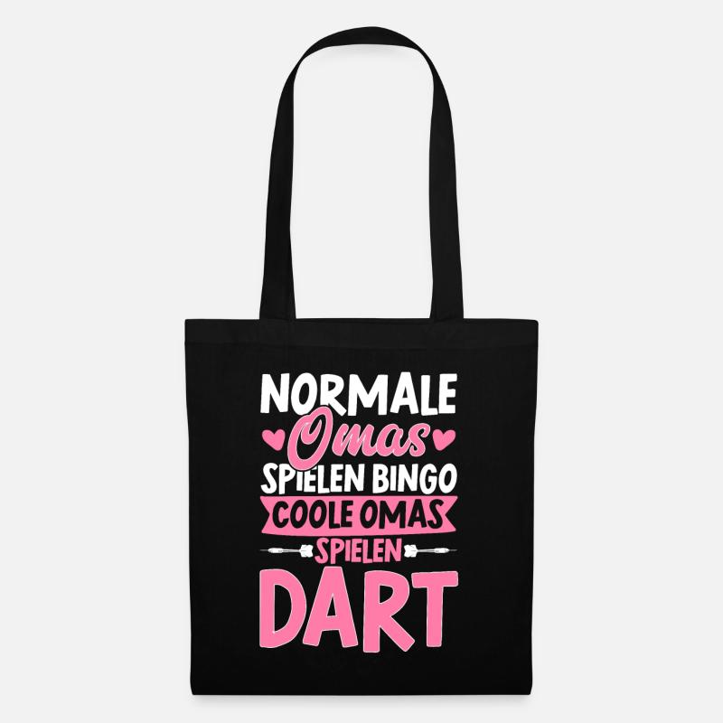 Coole Omas Spielen Dart Geschenk Darts Dartscheibe - Stoffbeutel - Schwarz