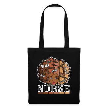 Black Nurse RN Black Pride Black History Month - Stoffbeutel - Schwarz - Vorne