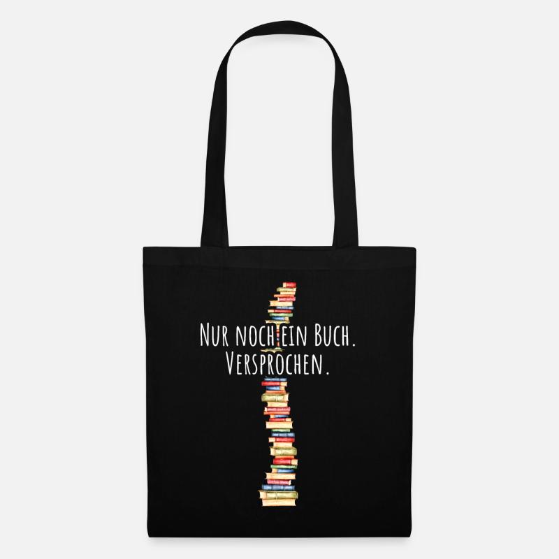 Nur Noch Ein Buch Versprochen Leseratte Bücherwurm - Stoffbeutel - Schwarz