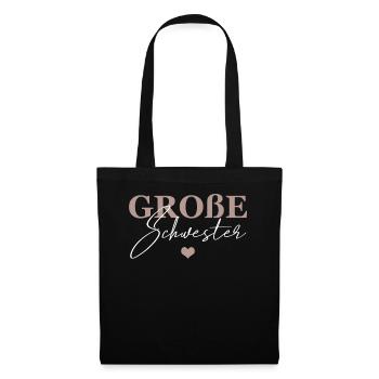 Große Schwester - Stoffbeutel - Schwarz - Vorne