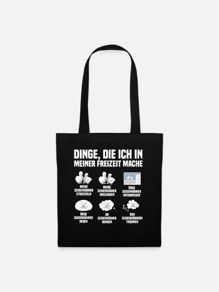 Seidenhuhn Silkie Chicken Huhn Hühner Geschenk - Stoffbeutel - Schwarz