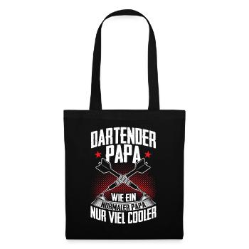 Dartender Papa Dartspieler Darten Darts Geschenk - Stoffbeutel - Schwarz - Vorne