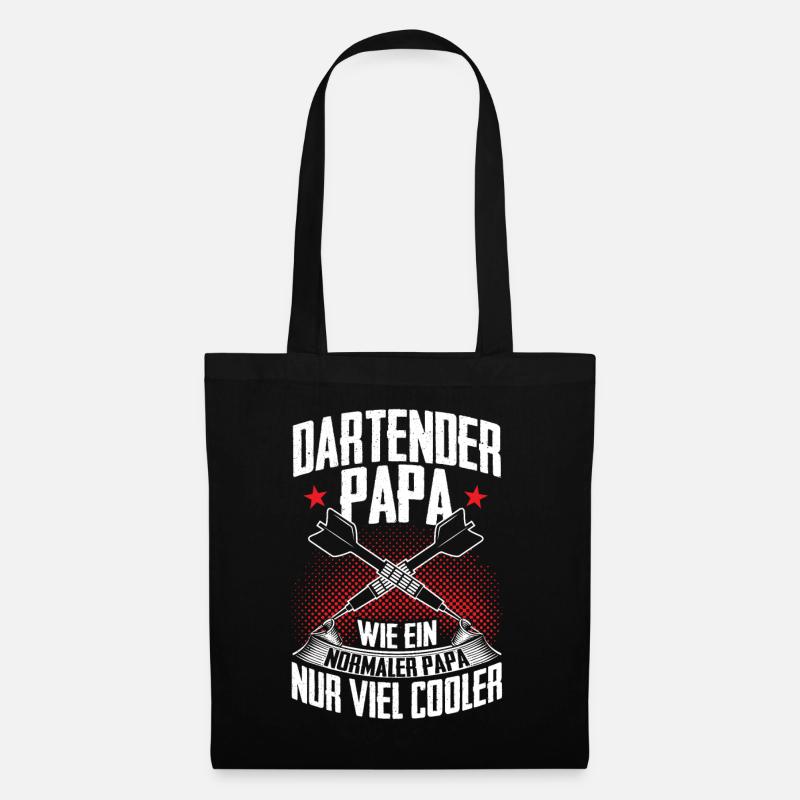 Dartender Papa Dartspieler Darten Darts Geschenk - Stoffbeutel - Schwarz