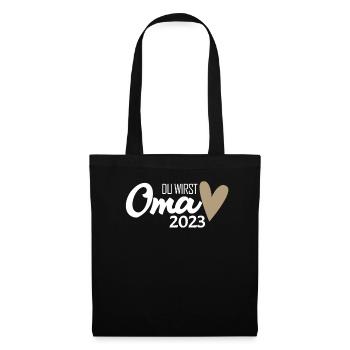 Oma 2023 - Werdende Oma 2023 - Stoffbeutel - Schwarz - Vorne