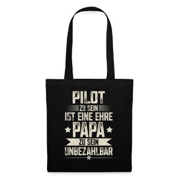 Pilot Papa Vater Vatertag - Stoffbeutel - Schwarz - Vorne