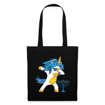 Rainbow Unicorn Yev Menorah Happy Hanukkah - Tote Bag - black - Front