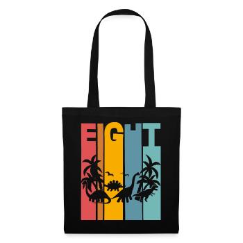 8. Ans Anniversaire des enfants Dino Dinosaur - Sac en tissu - noir - Devant