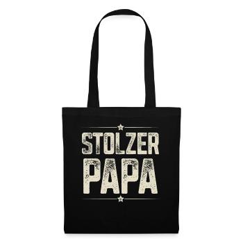 Stolzer Papa - Stoffbeutel - Schwarz - Vorne