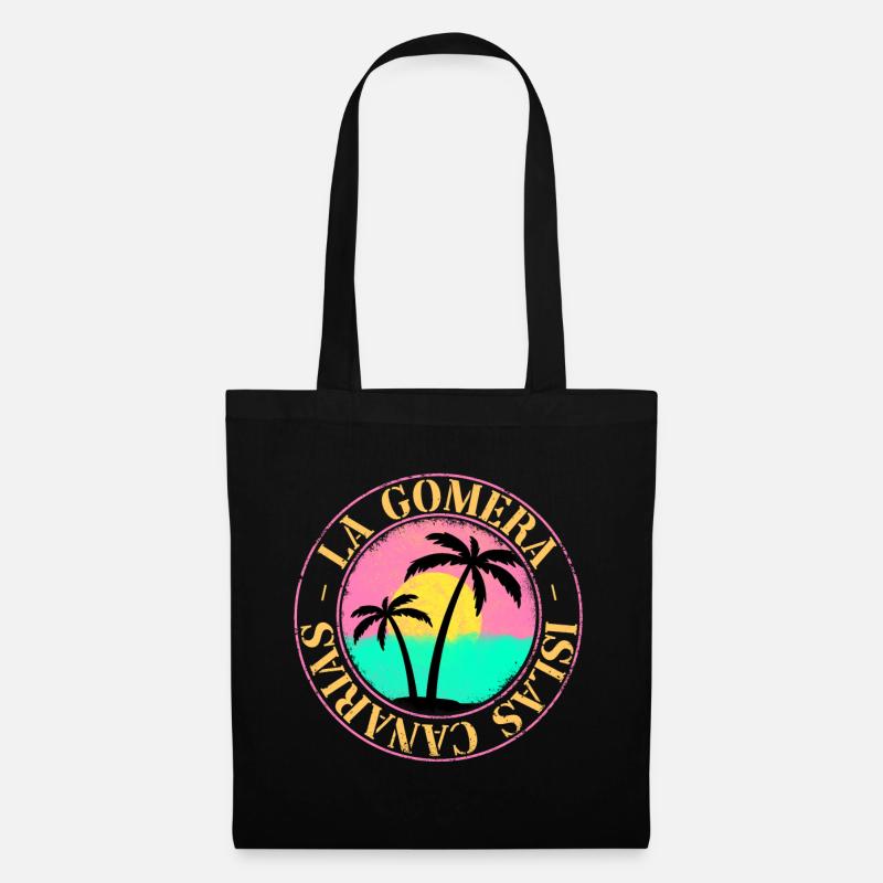 La Gomera Sommer Sonne Strand Meer Palmen - Stoffbeutel - Schwarz