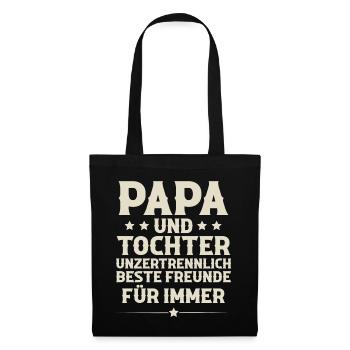 Vater Und Tochter - Stoffbeutel - Schwarz - Vorne
