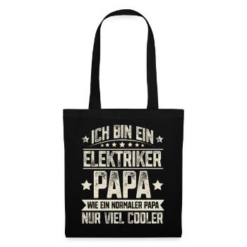 Papa Elektriker Vater Vatertag - Stoffbeutel - Schwarz - Vorne