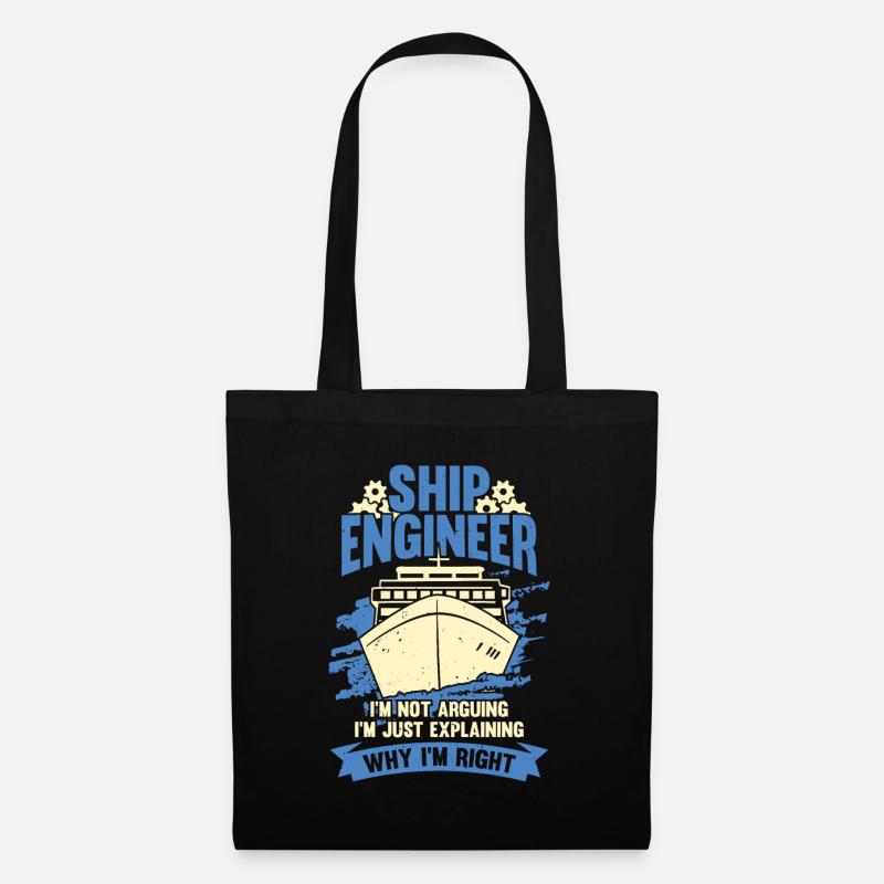 Schiffsingenieur Schiffsbauingenieur Geschenk - Stoffbeutel - Schwarz