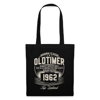 1962 Geburtsjahr Jahrgang 60.Geburtstag Oldtimer - Stoffbeutel - Schwarz - Vorne