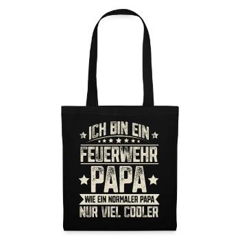 Papa Feuerwehr Vater Vatertag - Stoffbeutel - Schwarz - Vorne