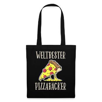 Weltbester Pizzabäcker - Stoffbeutel - Schwarz - Vorne