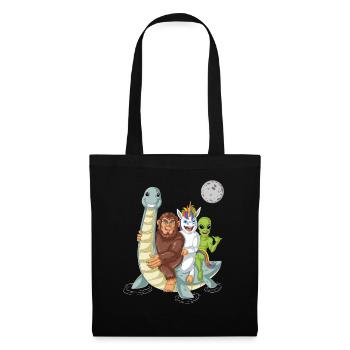 Bigfoot Alien Unicorn Riding Loch Ness - Tote Bag - black - Front