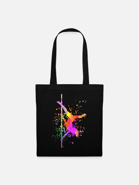 Pole Dance Fitness Farbspritzer Poledance - Stoffbeutel - Schwarz