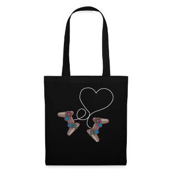 Game Gaming Gamer Hearts Day Valentines Day - Tote Bag - black - Front