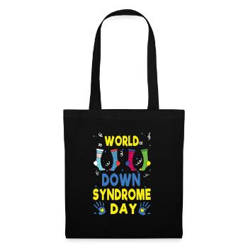 Socks Blue Yellow Down Syndrome Awareness Day - Tote Bag - black - Front