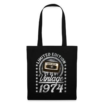 1974 Année de naissance Année de construction Anniversaire Vintage - Sac en tissu - noir - Devant