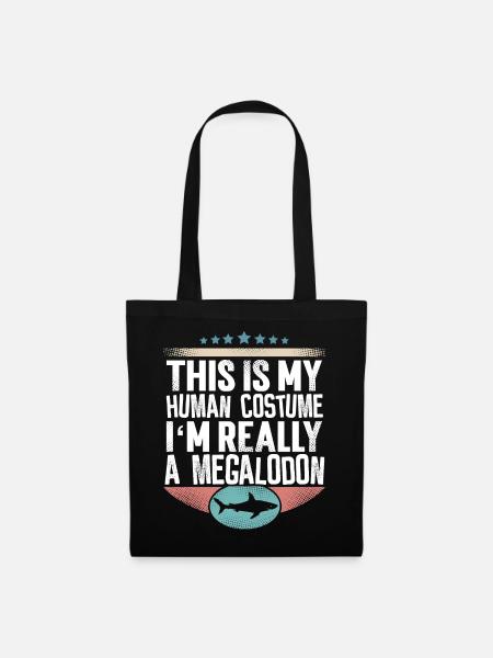 Megalodon Riesen Hai - Stoffbeutel - Schwarz