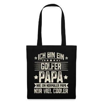 Golfer Vater Vatertag - Stoffbeutel - Schwarz - Vorne