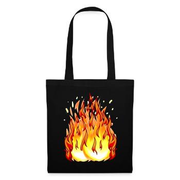 Flamme de feu Boule de feu Enfer Brûler Feu - Sac en tissu - noir - Devant