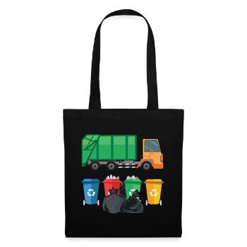 Recycler les camions à ordures Réutiliser Planet Save - Sac en tissu - noir - Devant