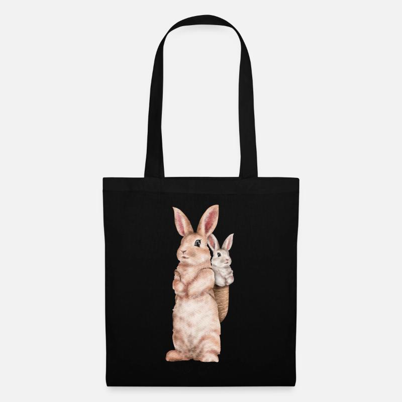 Lapin Lapin Floppy Oreille Lapin de Pâques Lapin Maman - Sac en tissu - noir