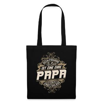 Sozialpädagoge Papa Vater Vatertag - Stoffbeutel - Schwarz - Vorne