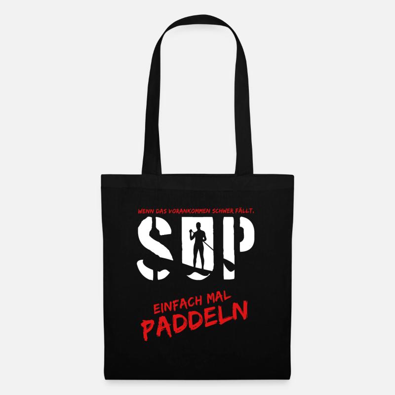 paddeln und surfen - Stoffbeutel - Schwarz