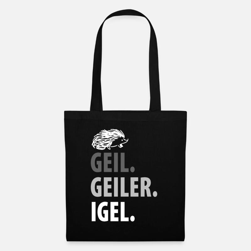 Igel - Stoffbeutel - Schwarz