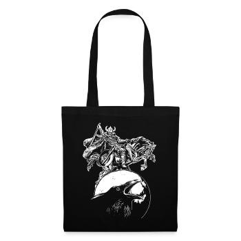Vikings on horseback on raven in the full moon - Tote Bag - black - Front