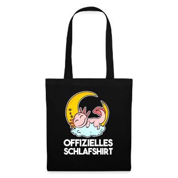 Offizielles Schlafshirt Axolotl - Stoffbeutel - Schwarz - Vorne
